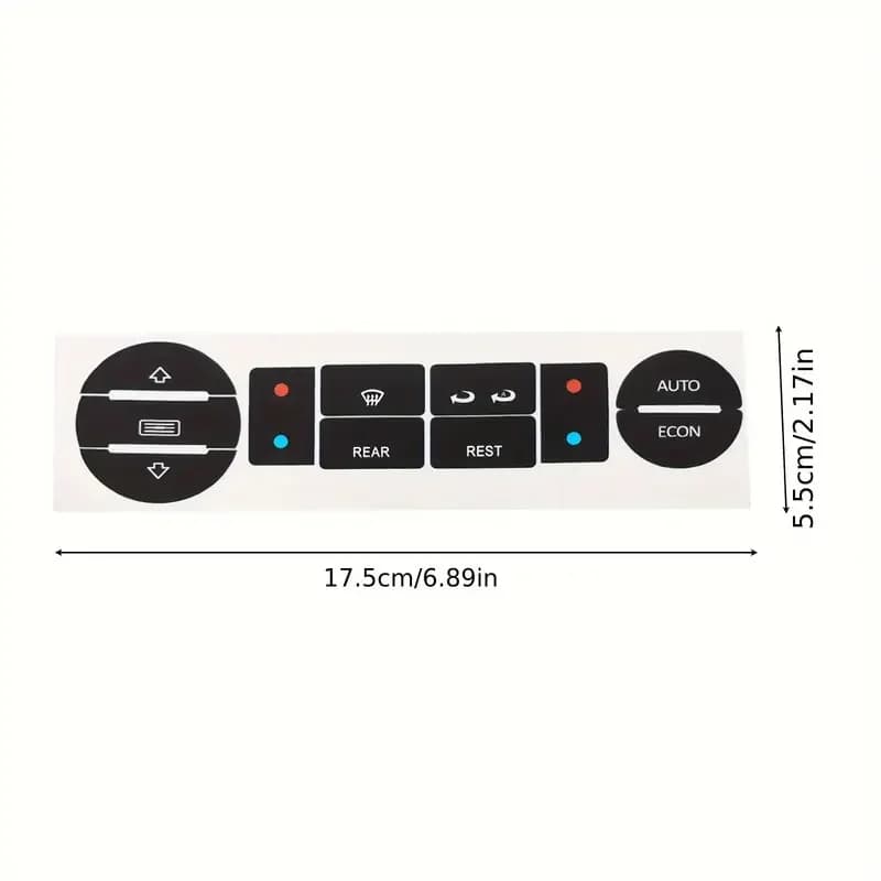 1PC Car Interior Matte Decals For VW T5 T6 Wear-Resistant Car Climate Air Condition Heater Control Button Repair Sticker Black