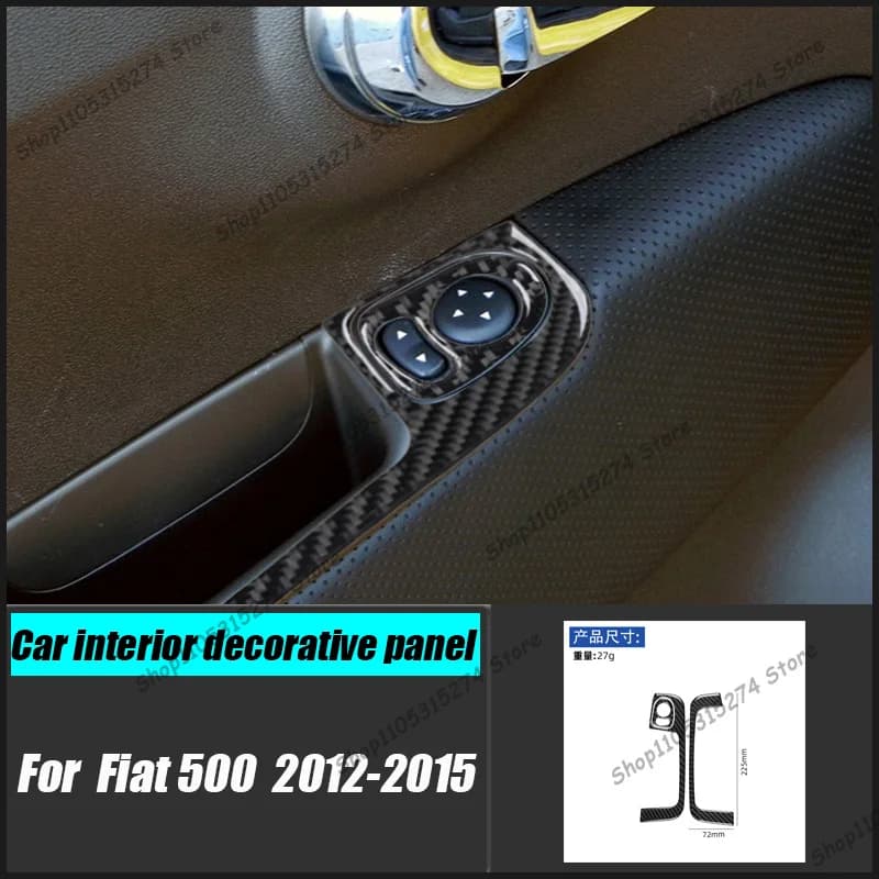 Carbon Fiber Door Control Decorative Stickers Are Suitable for 12-15 Fiat 500 Car Interior Modifications