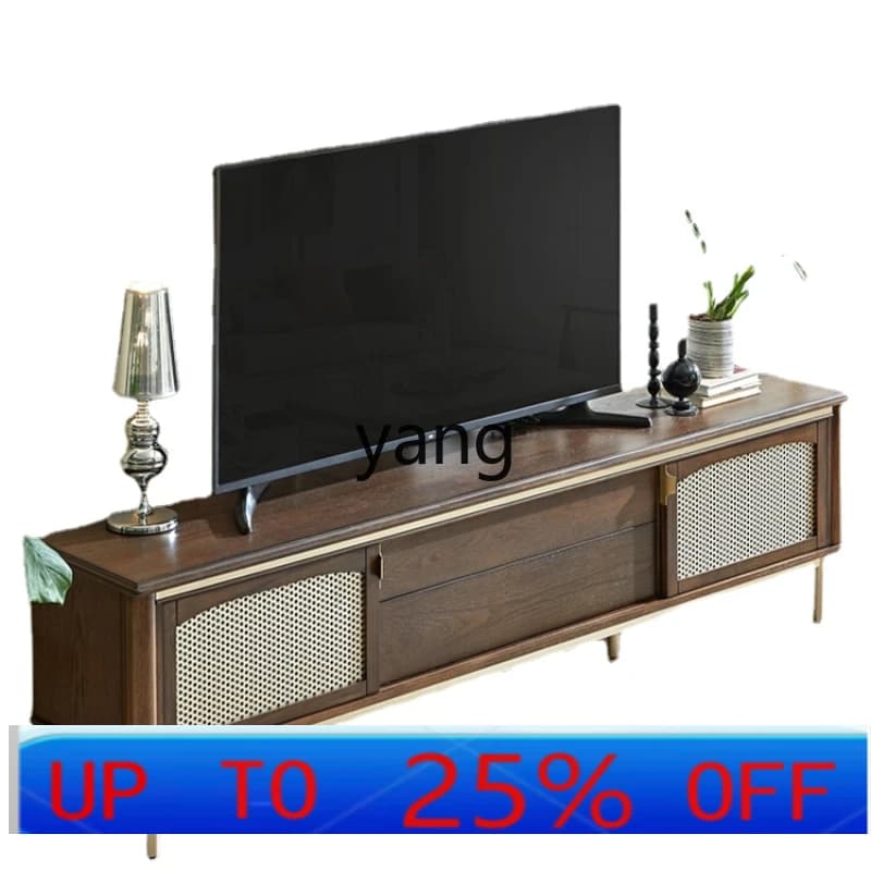 LH Light Luxury Solid Wood TV Cabinet Combination Simple Modern Living Room