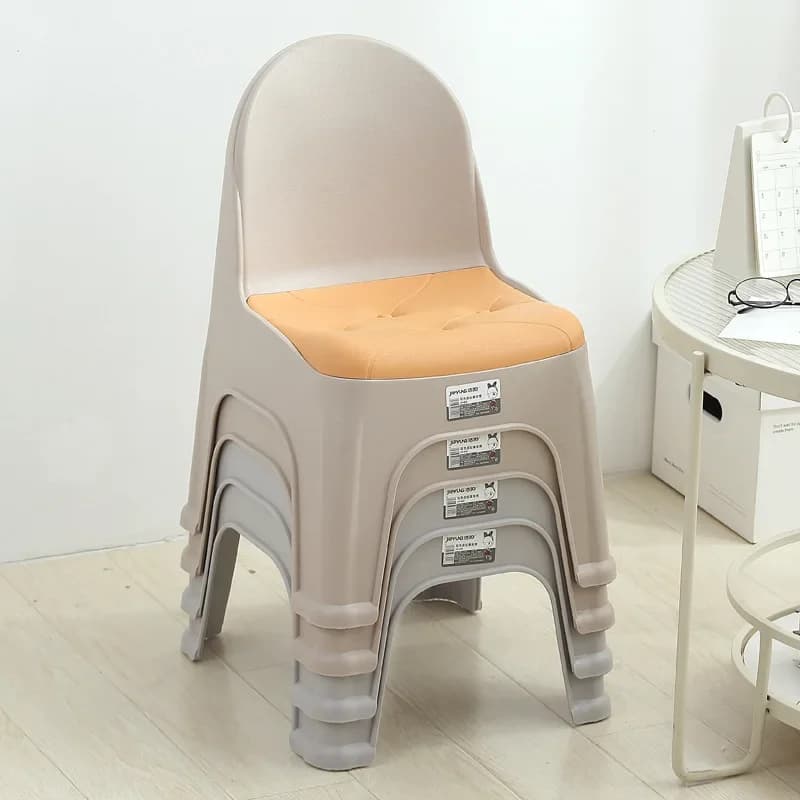 Plastic Minimalist Stool Backrest Simple Living Room Adult Small Stool Non-slip Home Thickened Small Chair Backbench