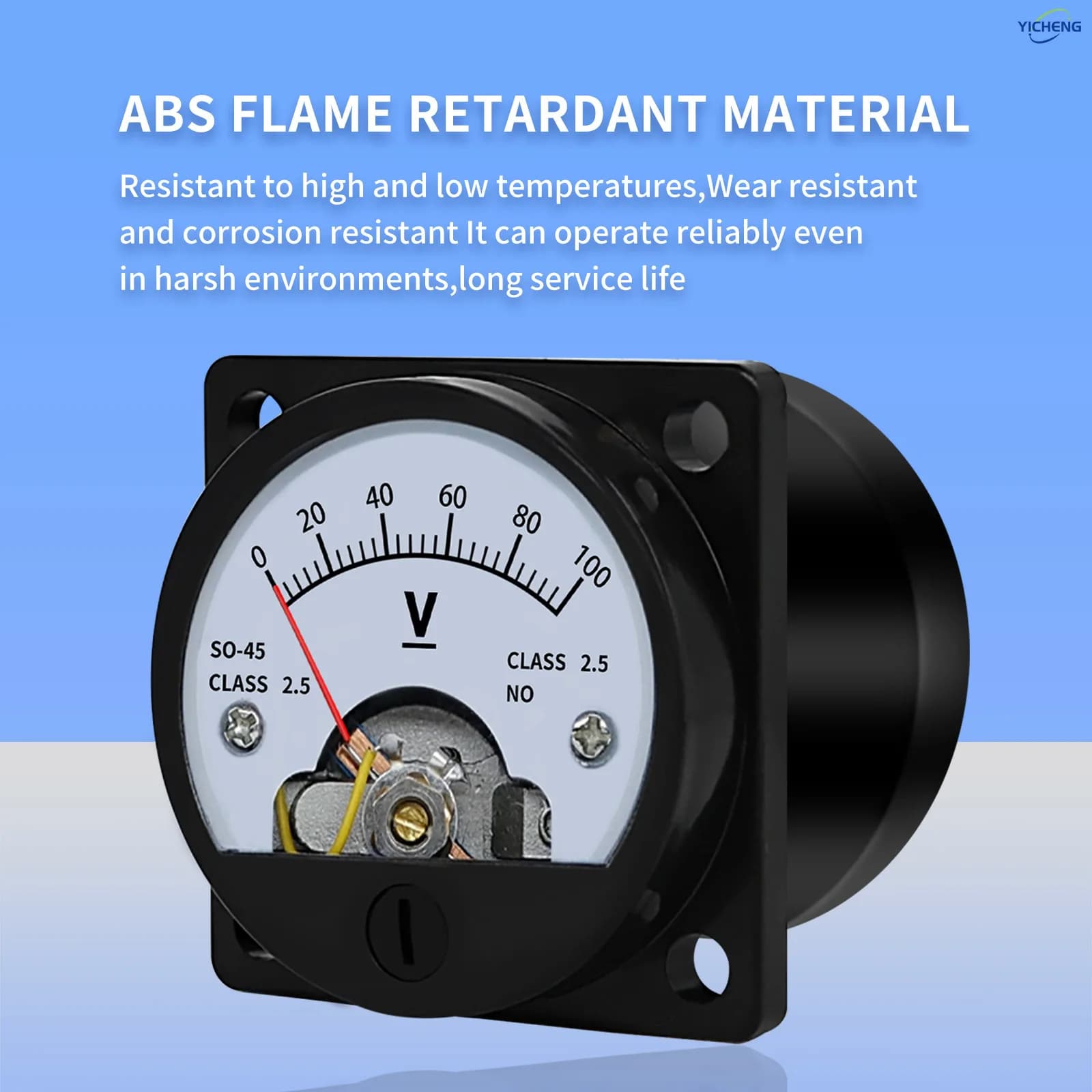 YICHENG DC/AC Voltage Meter Pointer Type Marine Circular Voltage Meter 1V 2V 3V 5V 10V 20V 30V 50V 100V 300V 800V, Direct Connec