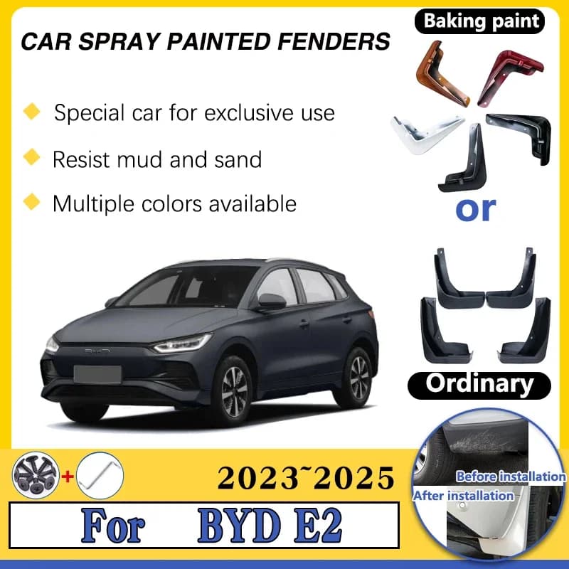 Car Mudguards For BYD E2 EV 2023 2024 2025 Anti-splash Auto Mud Flaps Flap Splas Splash Guard Front Rear Fenders Car Accessories