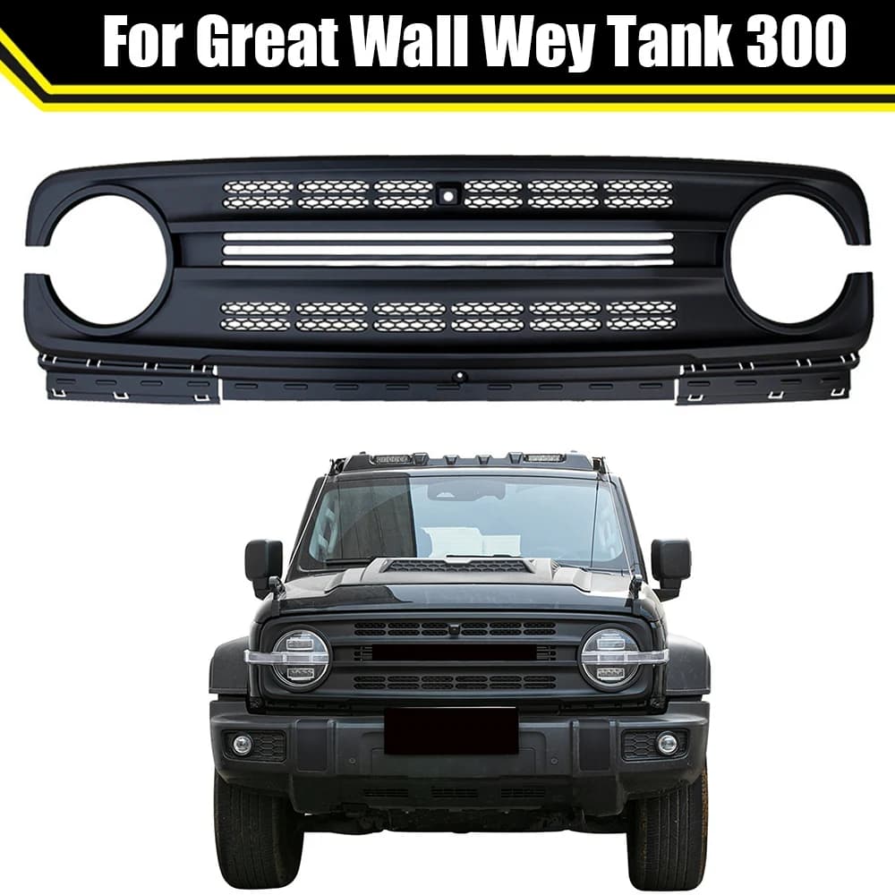 Off-road 4x4 Bumper Grille Fit For Great Wall Wey Tank 300 Exterior Modified Front Face Radiator Grill Racing Grills Guard Grid