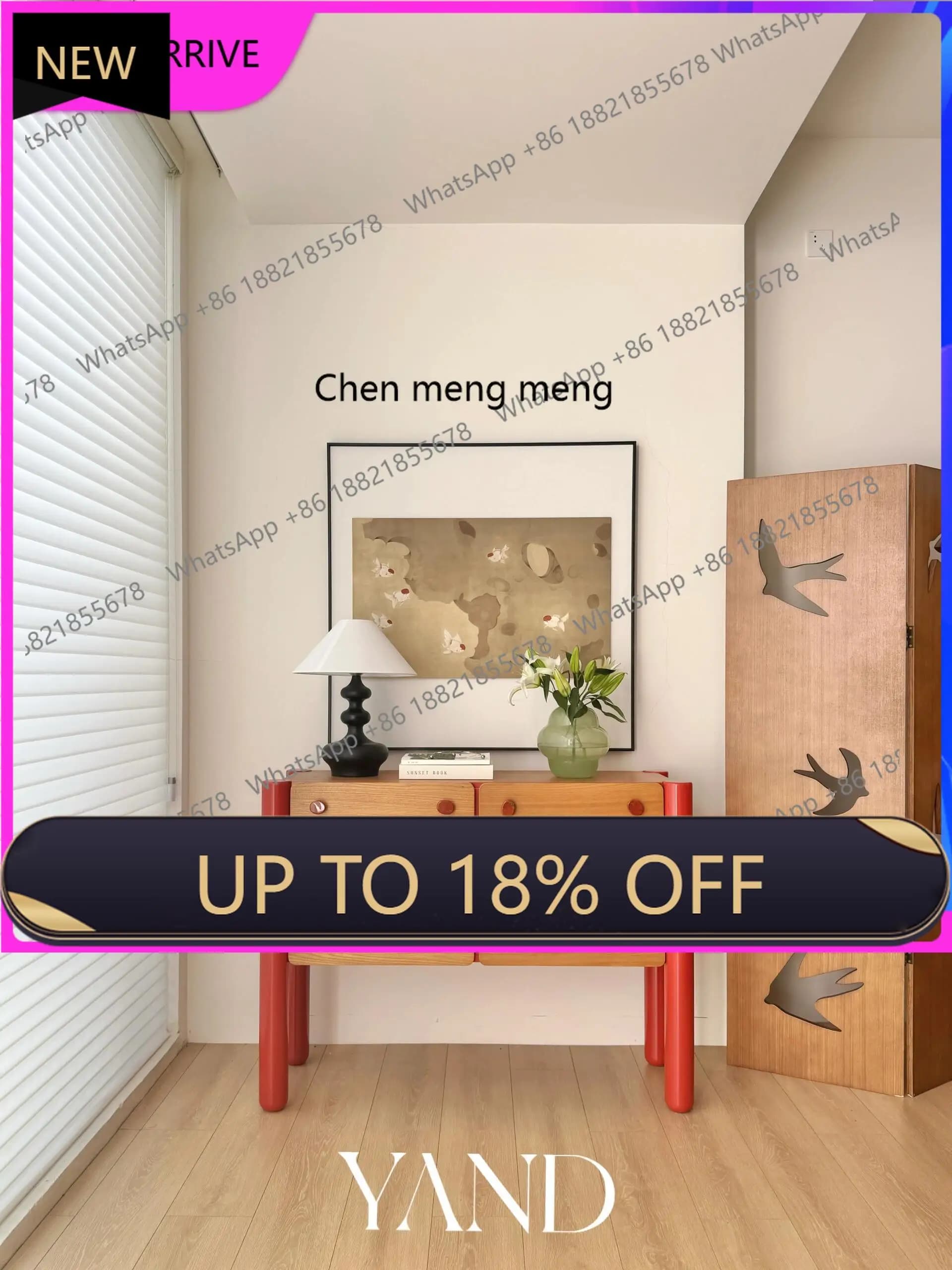 C88 Medieval style chest, creative storage, porch, foyer corridor decoration, solid wood side cabinet