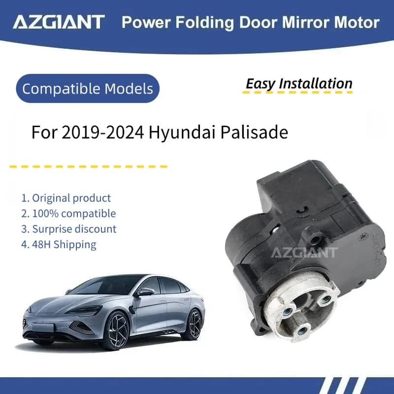 AZGIANT 12V Car Side View Folding Mirror Motor Actuator Module Auto Side Mirror Fold for 2019-2024 Hyundai Palisade Car Parts
