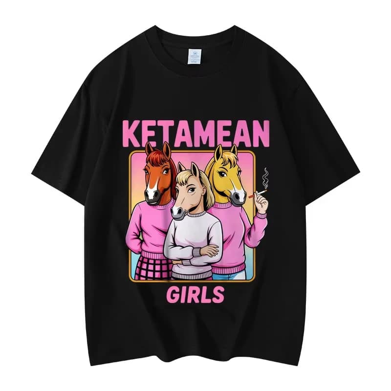 Ketamean Girls Funny Meme Graphic T Shirts Men's Women's New Y2k Short Sleeve T-shirt Summer Casual Cotton T-shirts Clothing