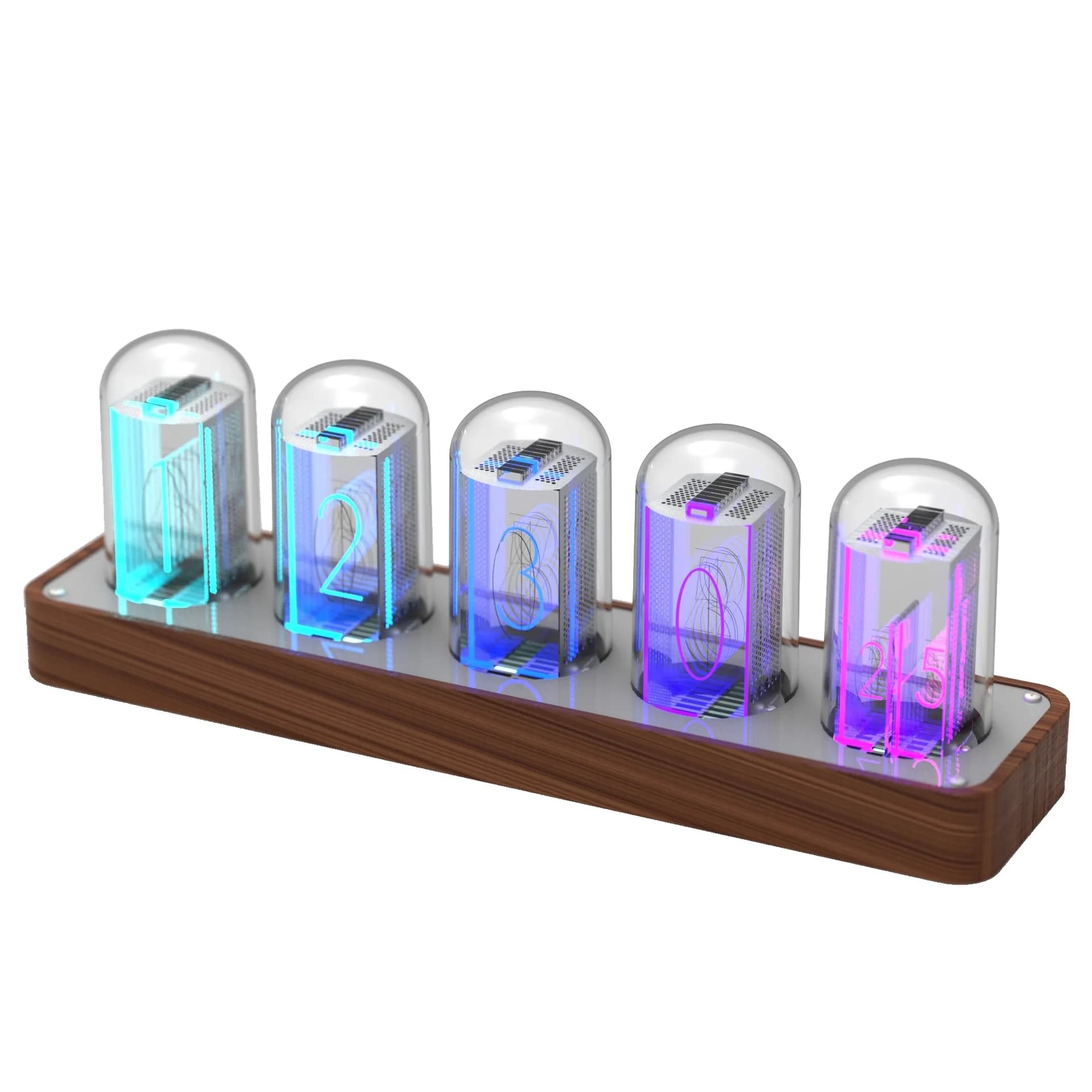 Proposed glow tube clock, alarm clock, desktop clock, no assembly, creative alarm clock, timer, networked time synchronization