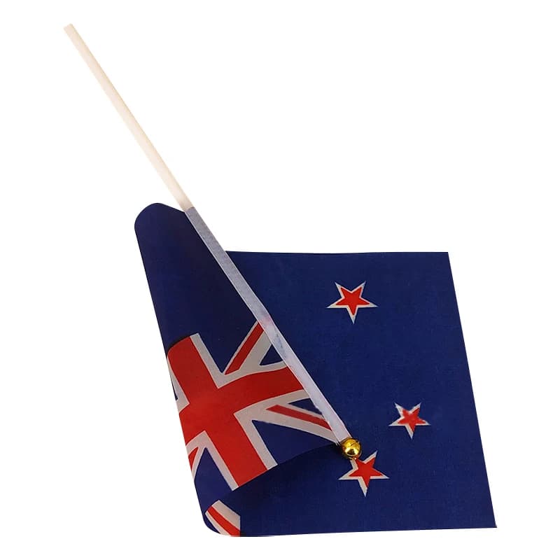 xvggdg  50pcs  14 * 21cm    Small  New Zealand  Hand Waving National Flag   Polyester  New Zealand  hand Flag