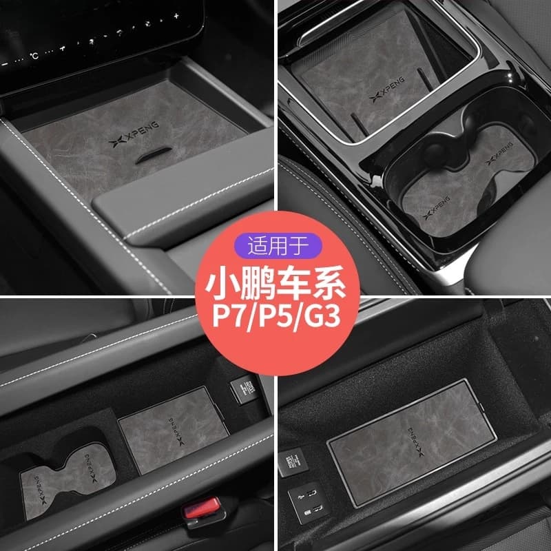 For XPeng P7/G3i/P5 Interior Accessories Cup Holder Mats & Door Tray Pads