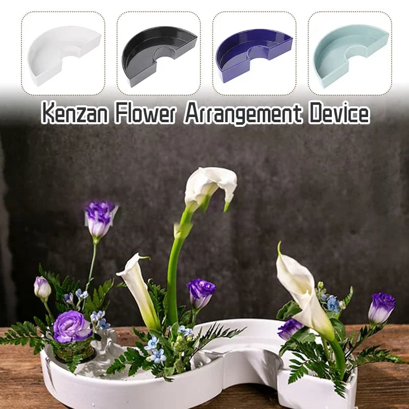 Florero  arreglo  flores  estilo japonés, maceta semicircular combinada rotativa  Ikebana, herramienta  arte para arre