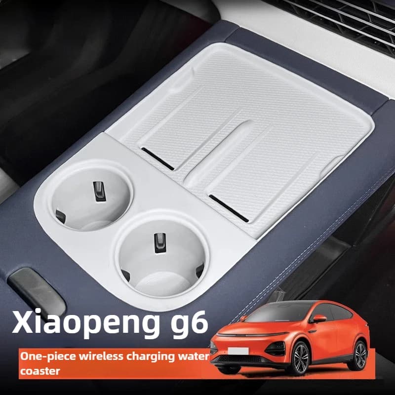 23-24 For XPENG G6 Center Console Anti-Slip Mat Silicone Wireless Charging Pad Cup Holder Protector Scratchproof
