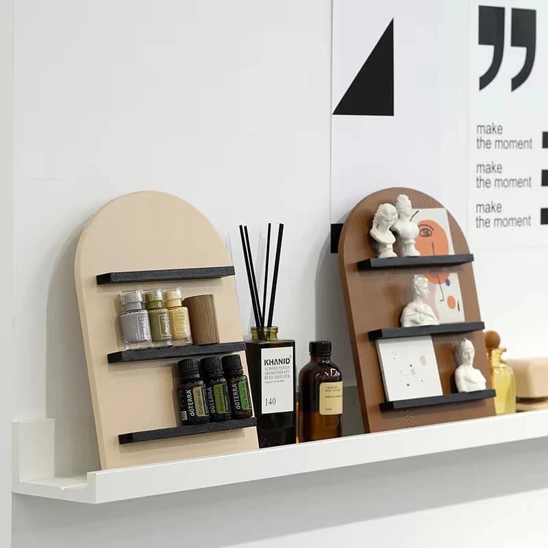 Cutelife Nordic Beige Blind Box Wooden Storage Shelf Decoration Home Organization Shelf Room Accessories Bathroom Kitchen Shelf