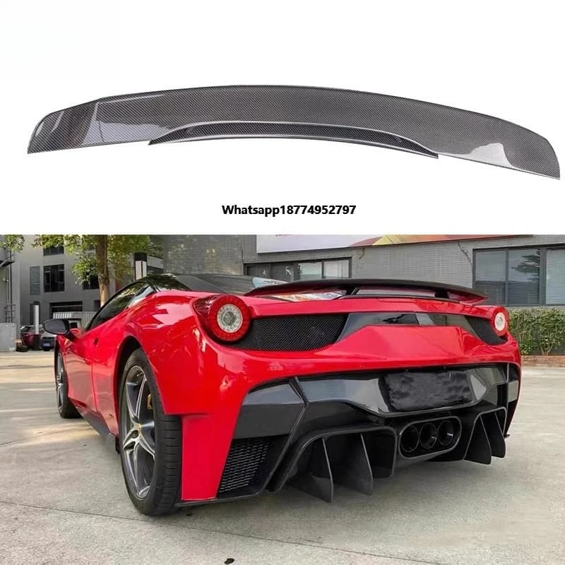 High Quality Carbon Fiber Rear Spoiler for Fer-r-ari F430 458 Rear Trunk Spoiler Ducktail Wing Car Accessories