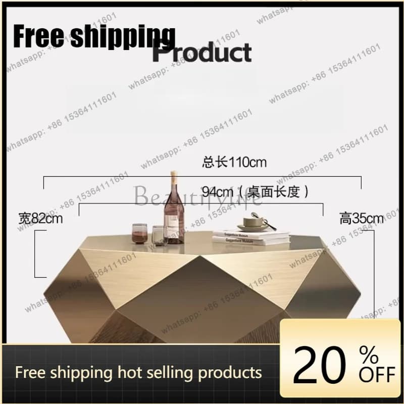 Gold Diamond Coffee Table Designer High Sense Modern Coffee Table Simplicity Special Living Room Furniture Sofabord XY50CJ Facto