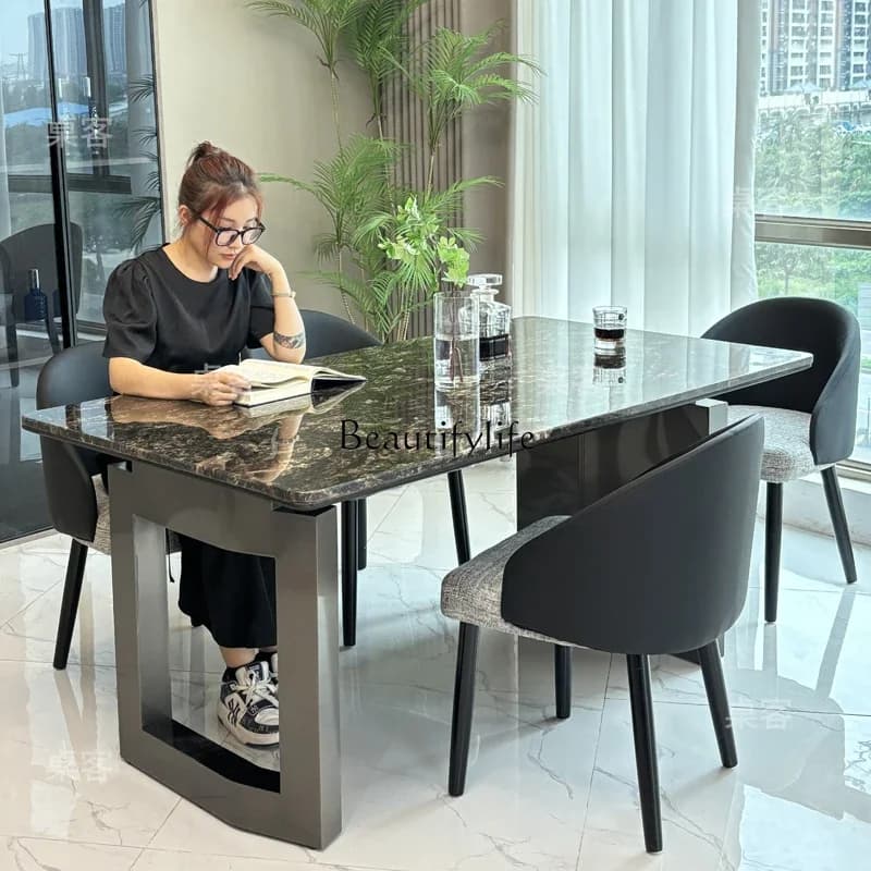 FG405Light luxury marble dining table rectangular home high sense