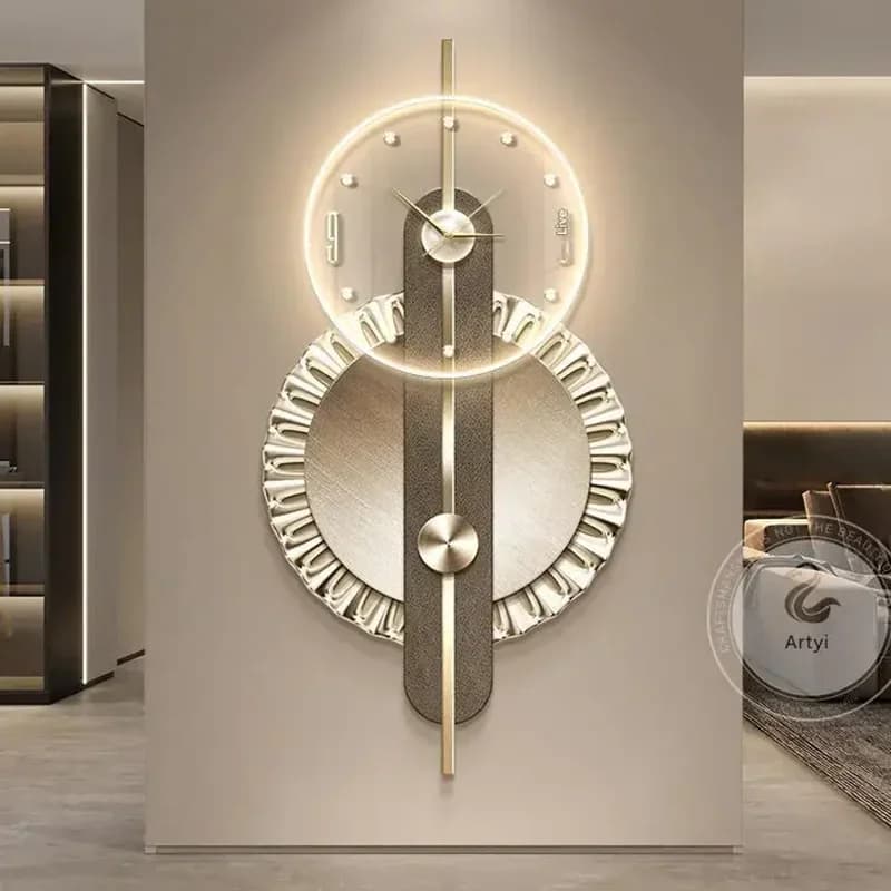 China Metal Wall Art Wall Clocks Art Mural Nordic Creative Design Clock Wall Simple Nordic Restaurant Wanduhr Home Decoration