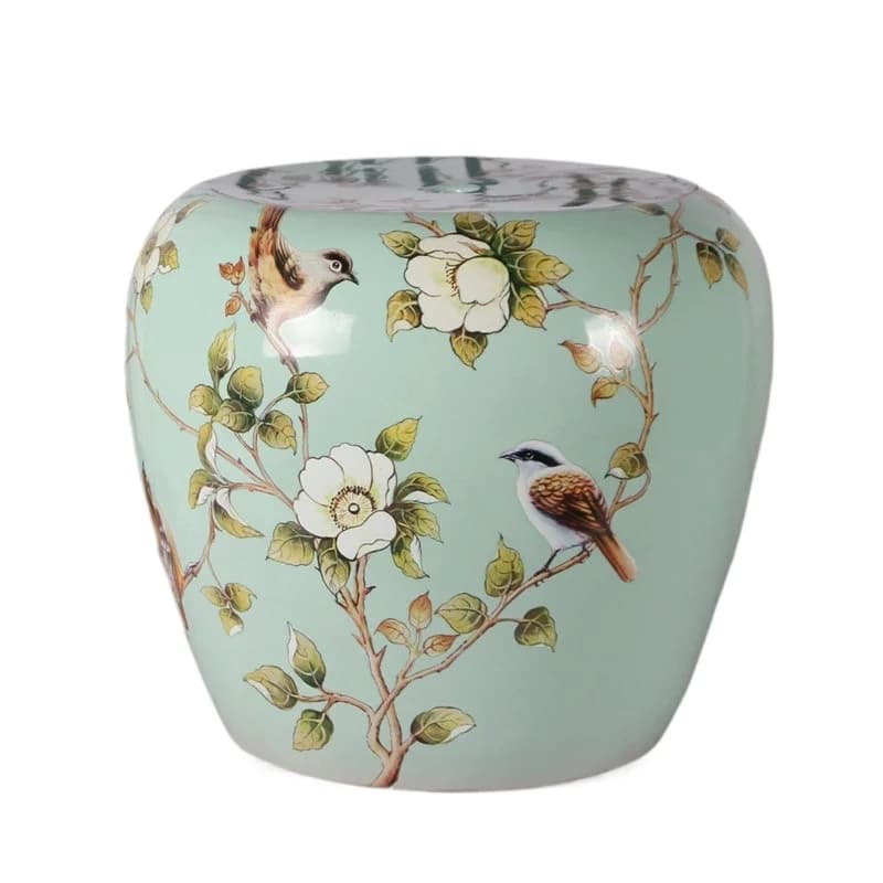 American pastoral ceramic stool ornaments, small coffee table, side table, cool pier, bathroom stool, flower bird shoe changing
