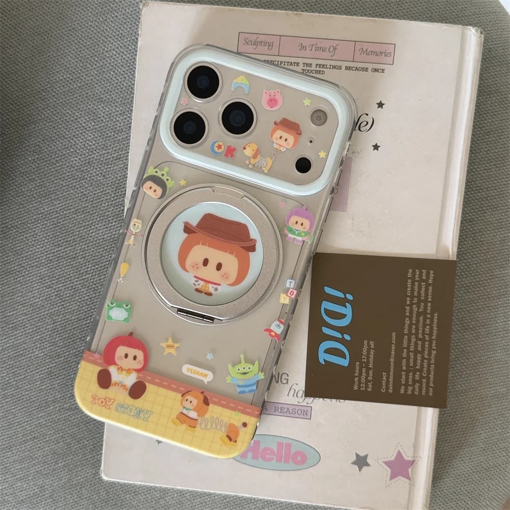 Korea Fashion Ins Bread Girl Magnetic Phone Case For iPhone 18 Pro 17 16 15Pro Max Cover Shockproof Cute Cases 18Promax