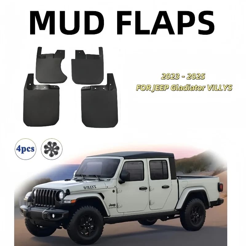 2023 2024 2025 FOR JEEP Gladiator WILLYS Mud Flaps Guards Splash Mudguard Fender Mudflaps Car Accessories Front Rear 4pcs
