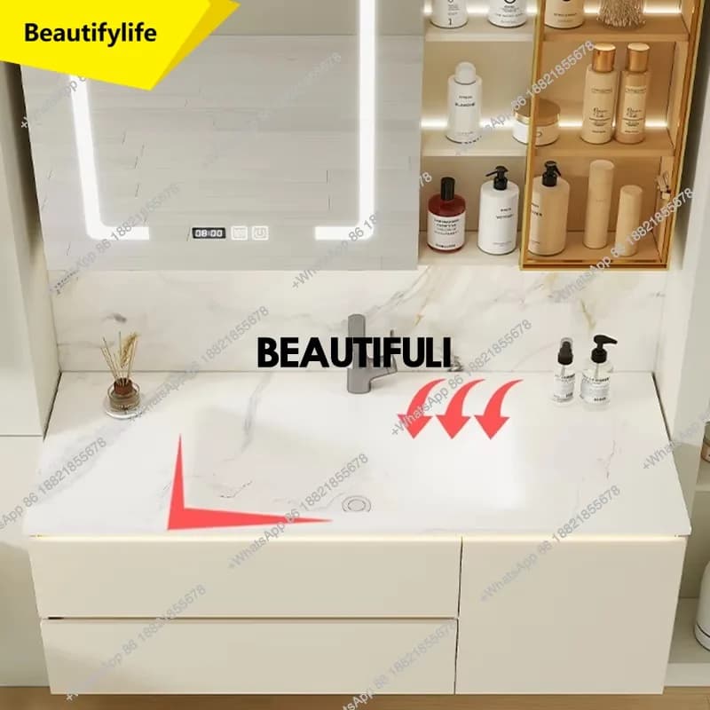 a17 Internal Organizer Bathroom Cabinet Storage White Luxury Toilet Bathroom Vanity Mirror Washroom Meuble Salle De Bain Furnitu