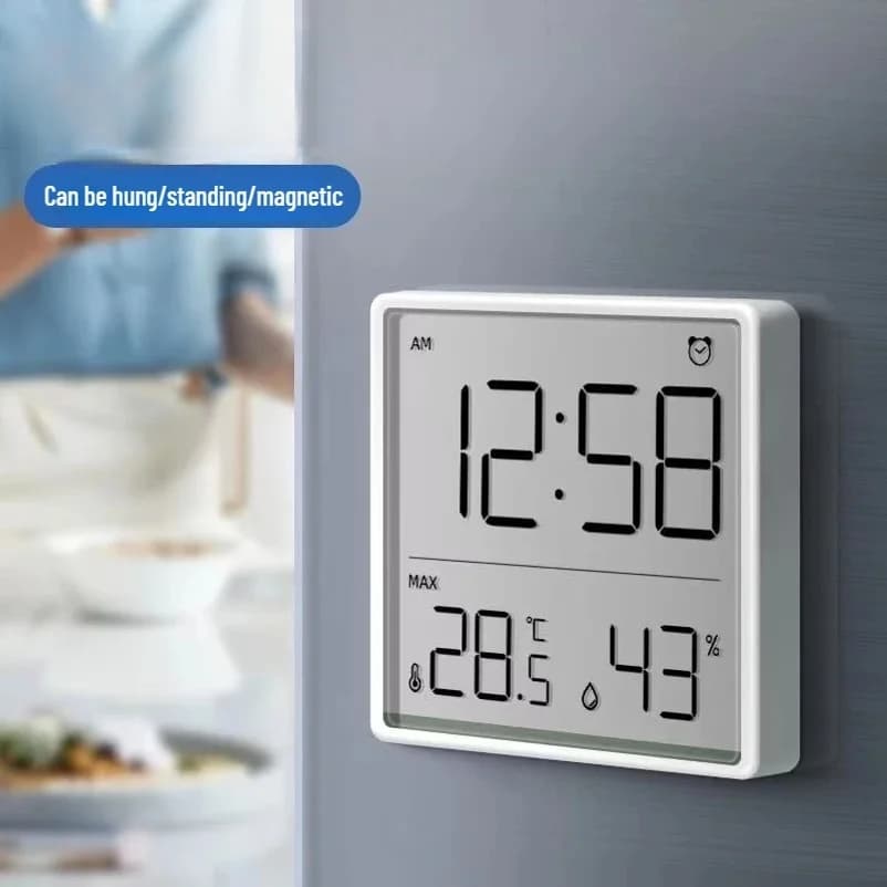 Multifunction Thermometer Hygrometer Automatic Electronic Temperature Humidity Monitor Clock Household Thermometer Tools