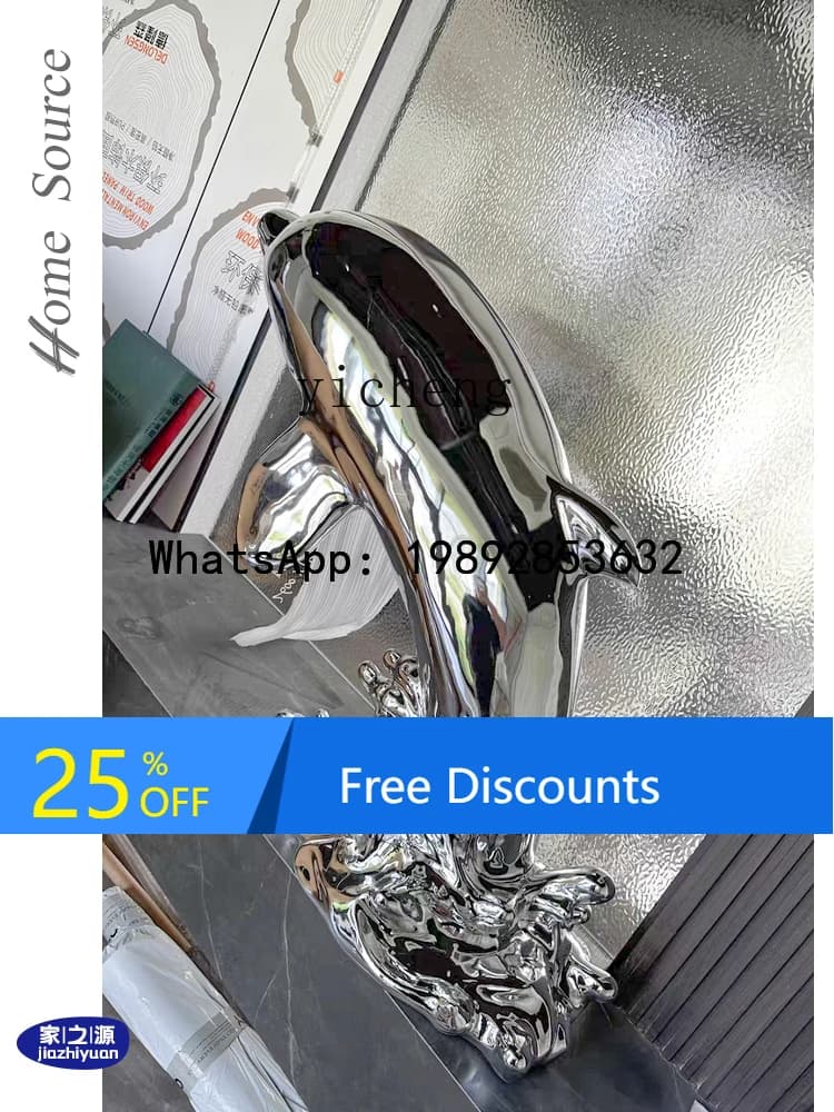 AA dolphin floor-to-ceiling ornament abstract whale sales office lobby hotel e-sports artwork