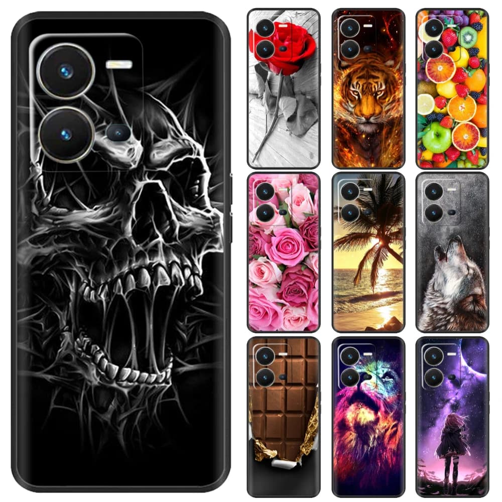 For Vivo V25 Case V25 Pro 5G Shockproof Silicone Fashion Soft Phone Cover For Vivo V25 V 25 25V 5G V25E 4G Case Black TPU Coque