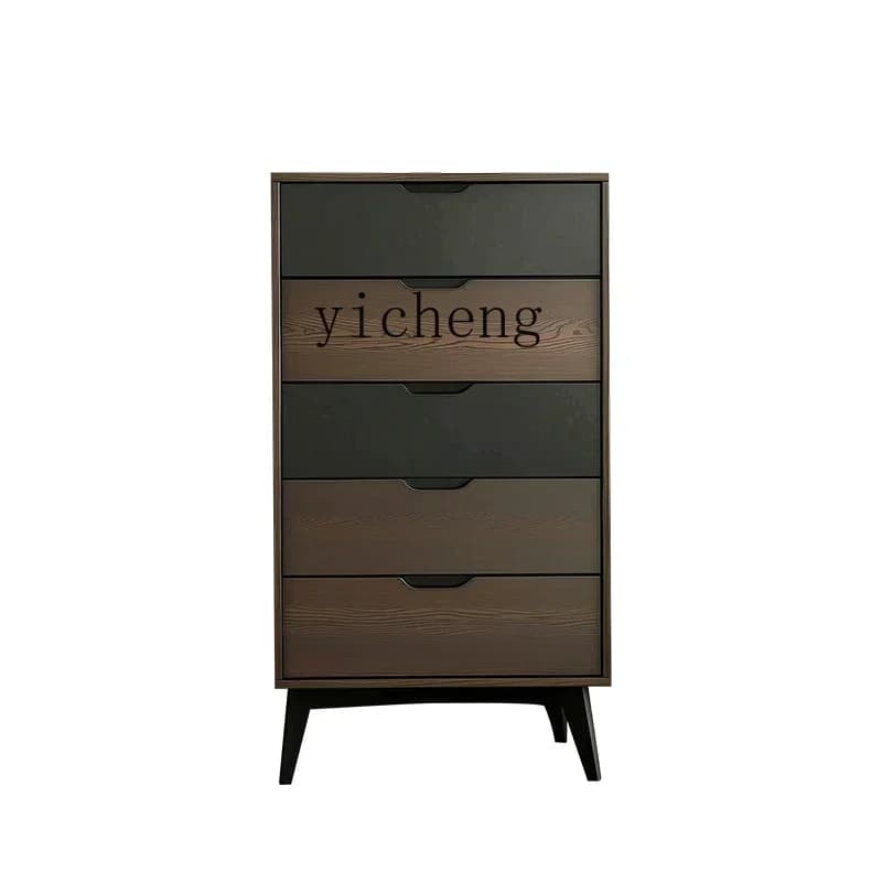 B1 solid wood chest Italian minimalist chest of drawers Bedside storage Bedroom storage High-end side cabinet