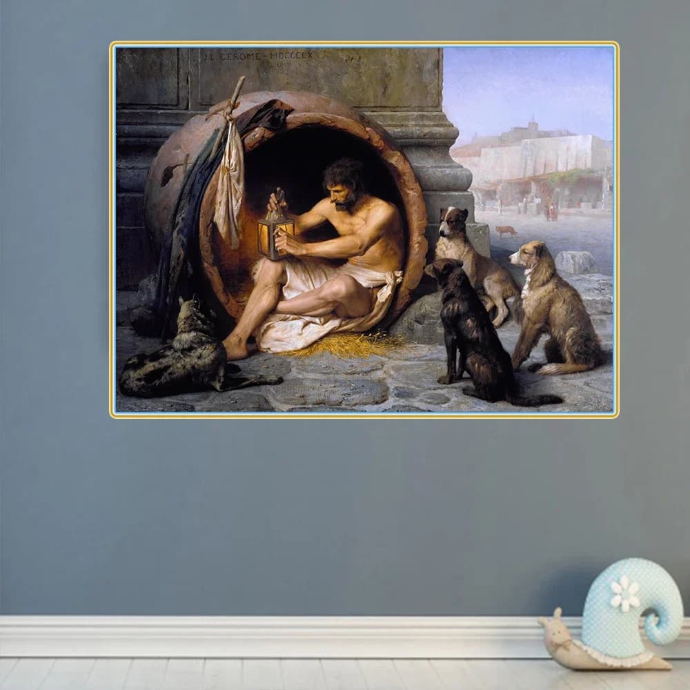 Jean-Leon Gerome " Diogenes " Canvas Oil Painting Aesthetics Artwork Picture Print Poster Modern Wall Art Decor Home Decoration