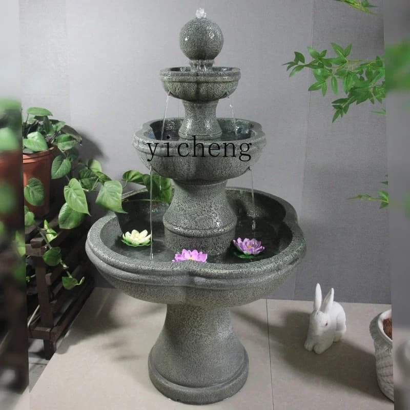 r5.20  flowing water fountain ornament yard fish pond circulating pool landscaping outdoor garden courtyard landscape decoration