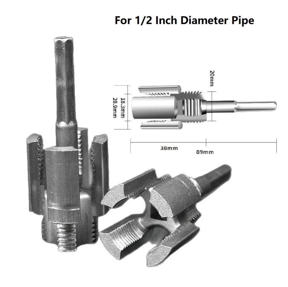 1/2" Pipe Threading Tool Integrated Internal & External Pipe Threader with Standard Threads for PPR Pipes