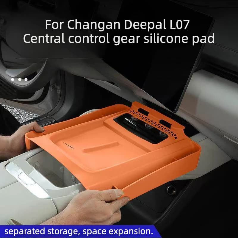 For Changan Deepal L07 2024‑2026 Wireless Charging Pad Gear Shift Storage Box Anti‑Slip Mat Interior Upgrade Parts
