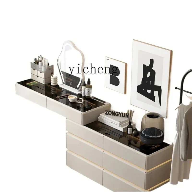 XL minimalist dresser chest cabinet integrated Italian bedroom bedside cabinet storage dressing table