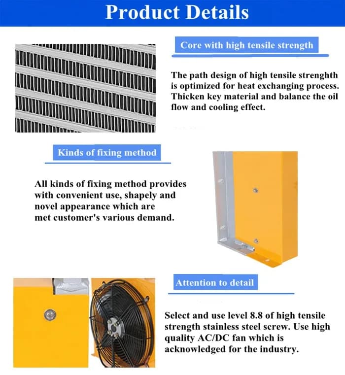 Aluminum Fan Air Oil Cooler Hydraulic Fan Cooled Heat Exchanger Unit