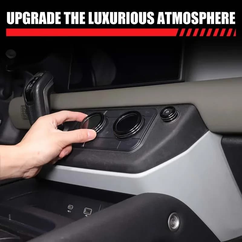 For Land Rover Defender 110 130 2020-2024 Car Central Control Air Conditioner Volume Knob Cover Sticker Car Interior Accessories