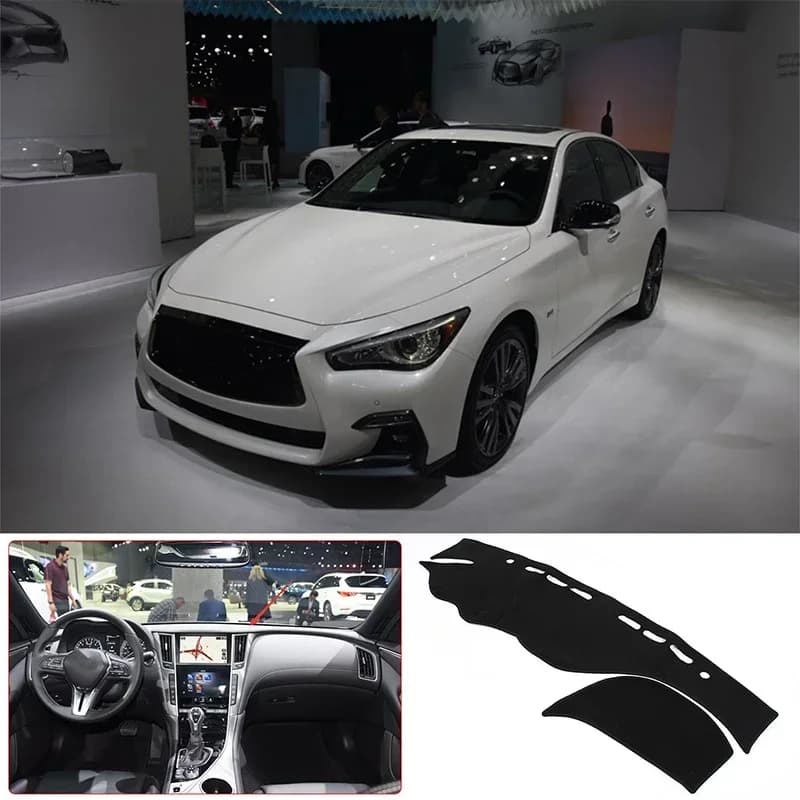For Infiniti Q50 2018-2020 Dashboard Sun Protection Mat Car Dashboard Non Slip Carpet Anti Reflective Pad Accessories LHD