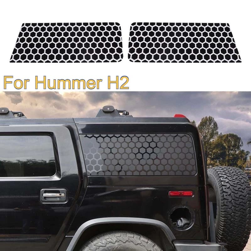 Suitable For Hummer H2 H3 2003-2009 Car Rear Window Windshield honeycomb design Decorative Stickers Car Stickers Car Accessories