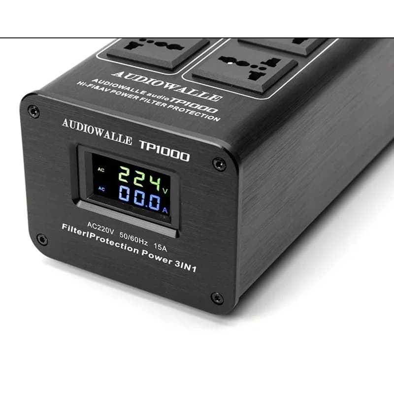 【Hot】3000W 15A HIFI AC Power filter of AMP system LED Display Audio Power Filter Purifier Lightning Protection AC power outlet f