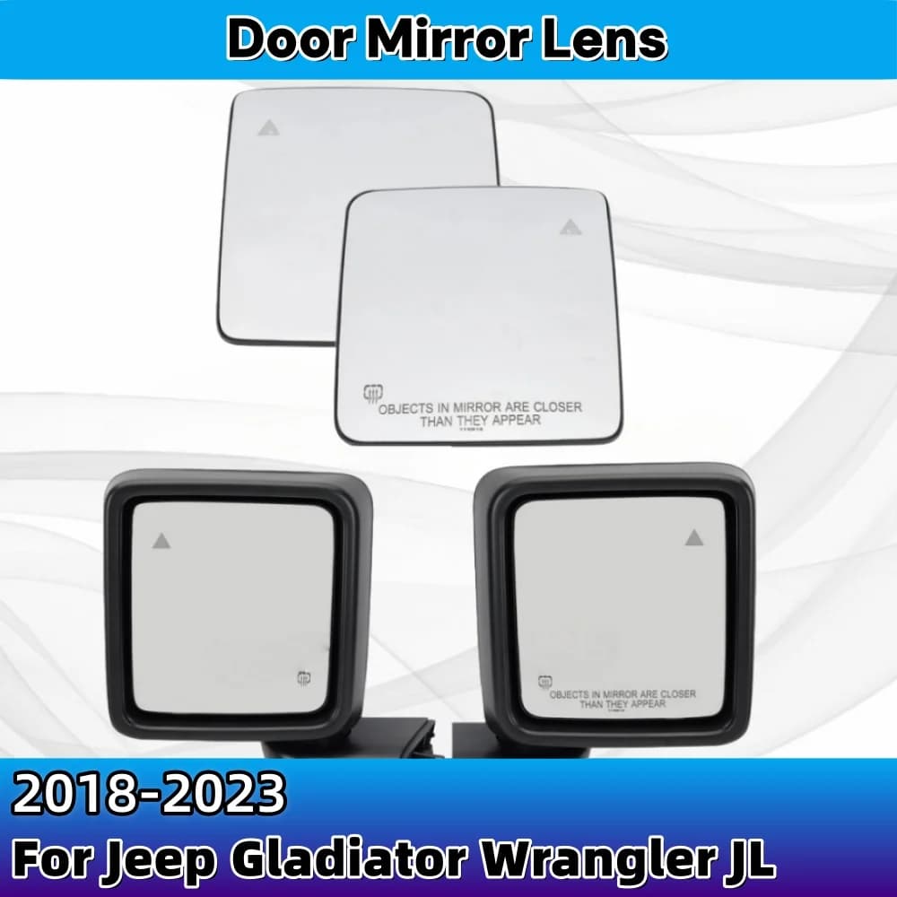 Heated Side Rearview Mirror Glass For Jeep Gladiator Wrangler JL 2018-2023 Replace Door Mirrors Lens Rearview Accessories