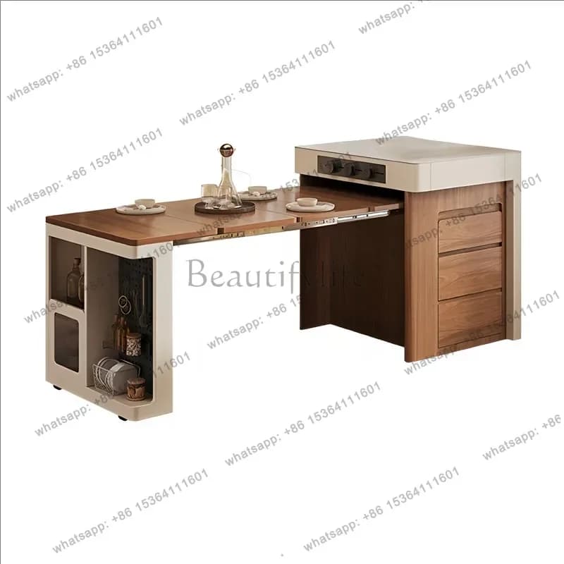Factory Direct Integrated Telescopic Dining Tables Traditional-style Dining Tables Small-living-space Home Furniture Tavoli Da P