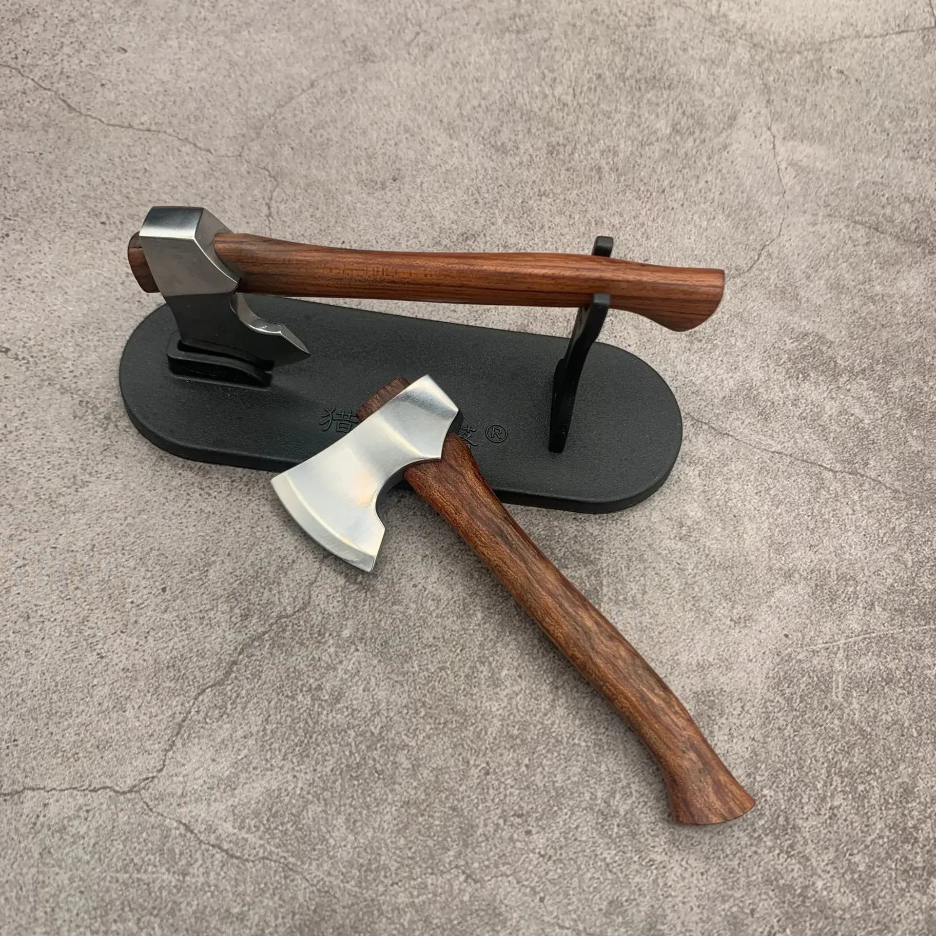 Stainless Steel Mini Sharp Axe Wood Handle Fixed Blade EDC Knife Outdoor Camping Utility Pocket Hand Tools for Survival