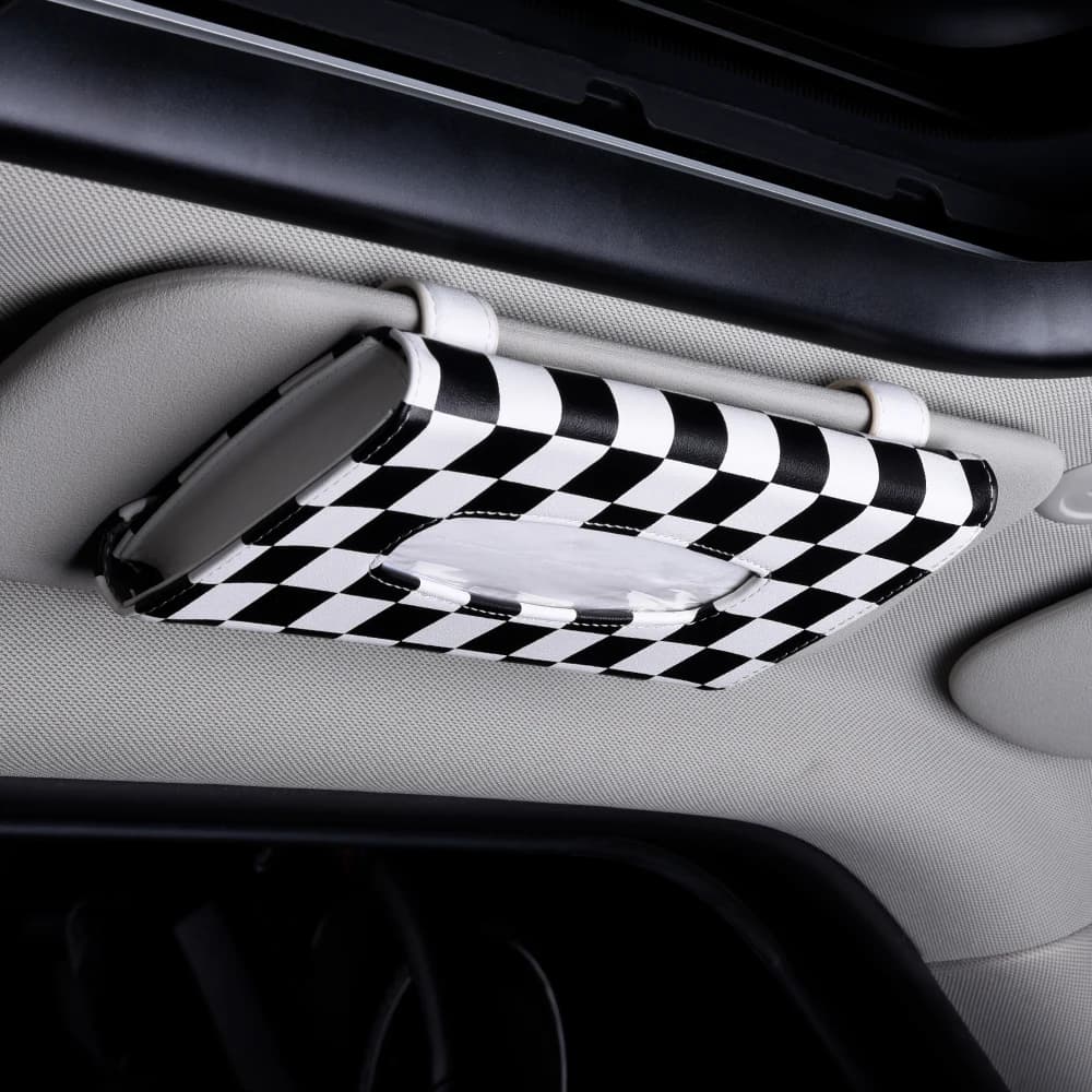 Tissue Box For BMW MINI Cooper Portable Car Sun Visor Paper Napkin Leather Holder Hanging Type Universal Auto Accessories