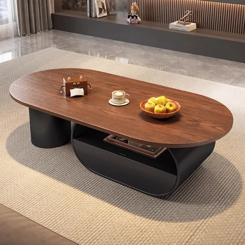 French antique retro solid wood coffee table, living room household small apartment walnut table