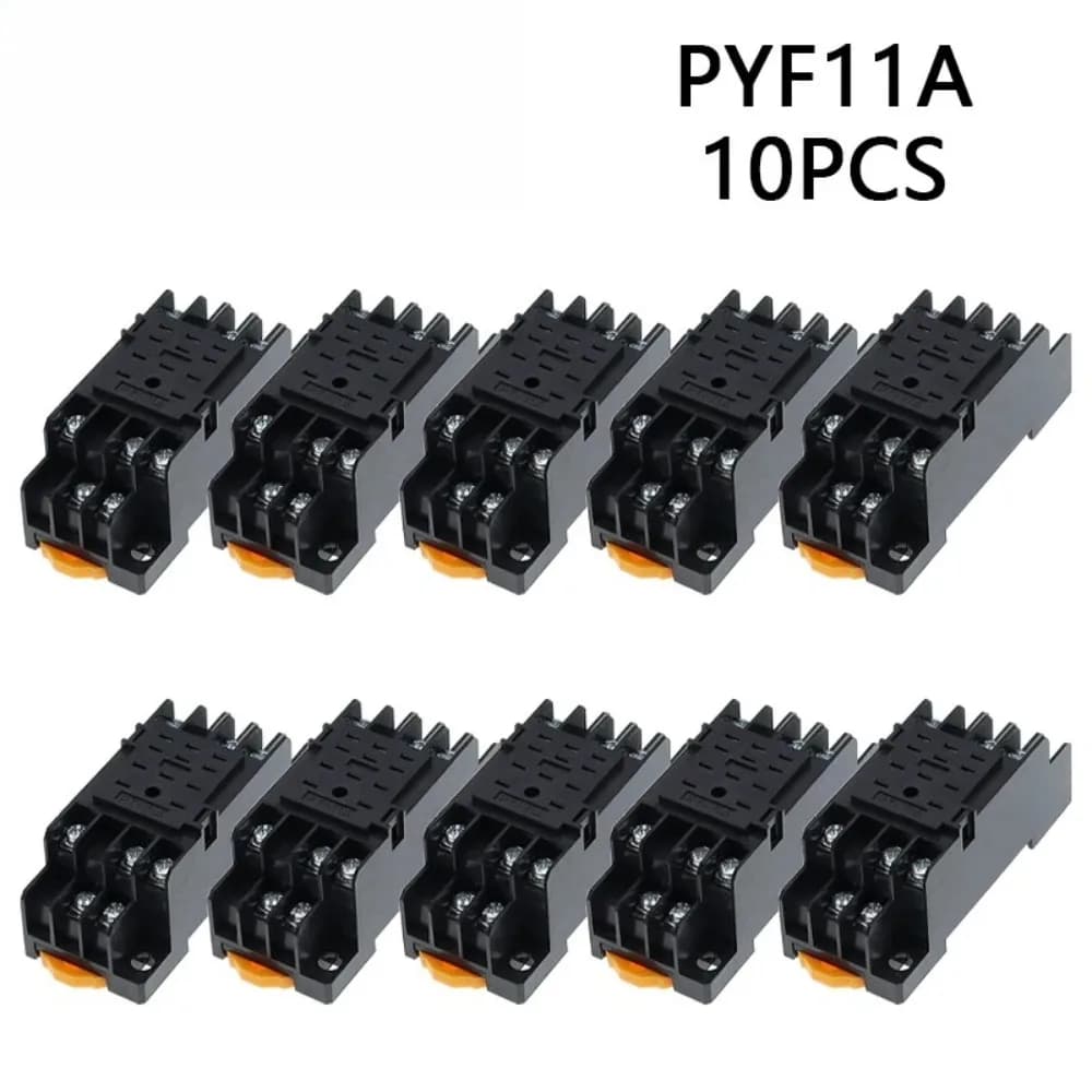 10 Uds PYF11A DPDT micro mini base  enchufe  relé Mini enchufe  Base  relé para relé intermedio MY3NJ HH53P pequeño uso General