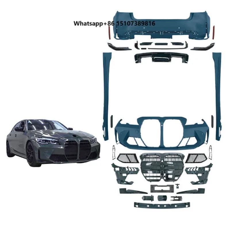 Factory New Complete Body Kit M3 Style Front/Rear Bumper Upgrade with Clips for 3 Series G20 19-22 to M3
