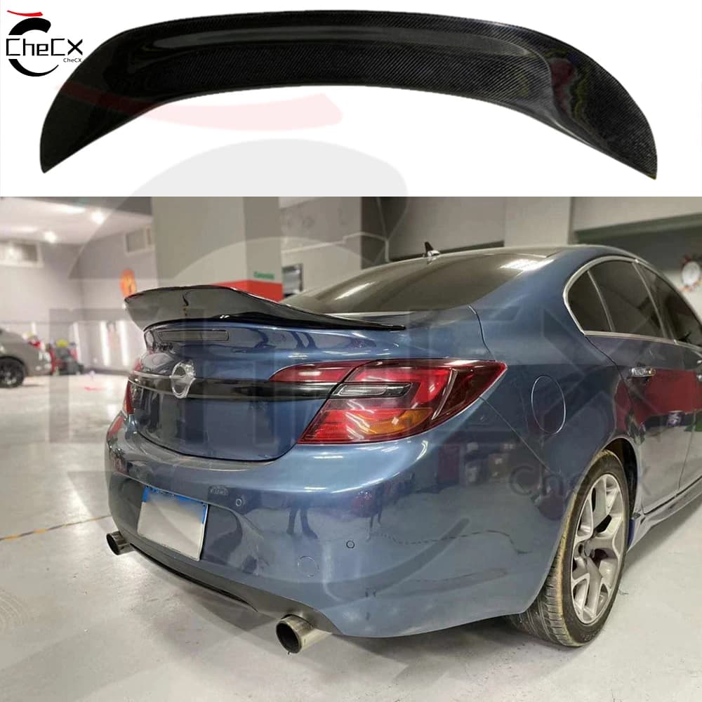 Suitable for 2014-2016 Buick Regal Opel High-Quality Fiberglass Material Made Spoiler Car Bright Black Spoiler Tail Wing