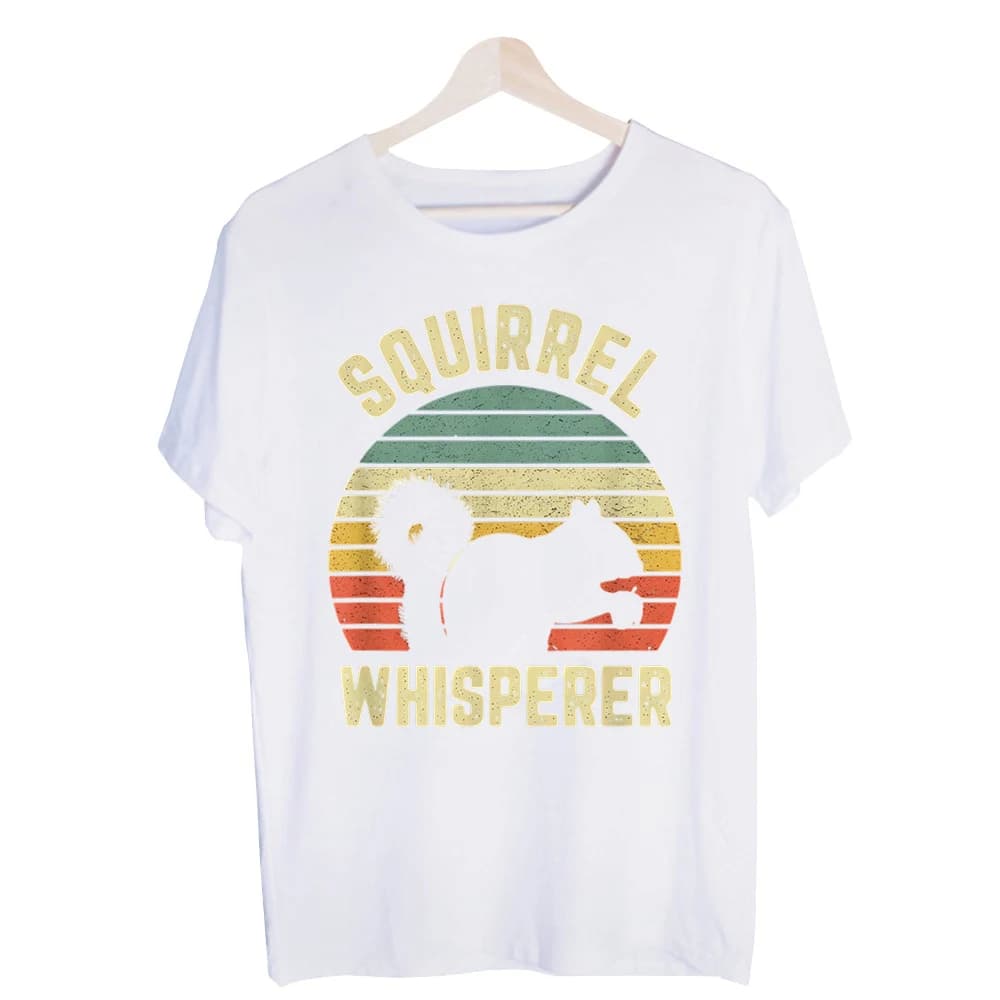 Men's Squirrel Graphic Tee, Vintage Style Short Sleeve Crew Neck T-Shirt for Casual Daily Wear