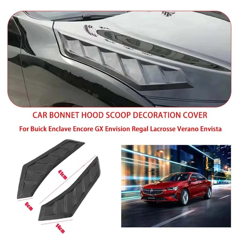 2 Pcs Gloss Black For Buick Hood Vents Bonnet Cover Rubber Front Bonnet Vent car decorations