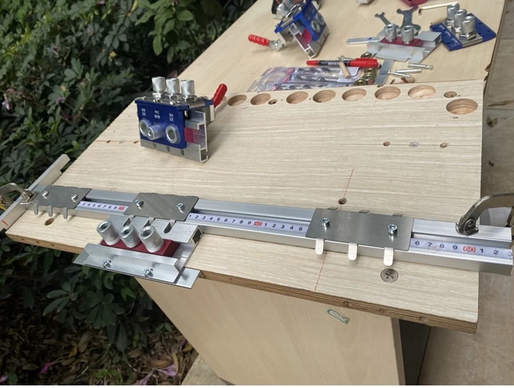 Two-in-one hardware connector drilling tool woodworking furniture puncher backing system three-in-one hole opener