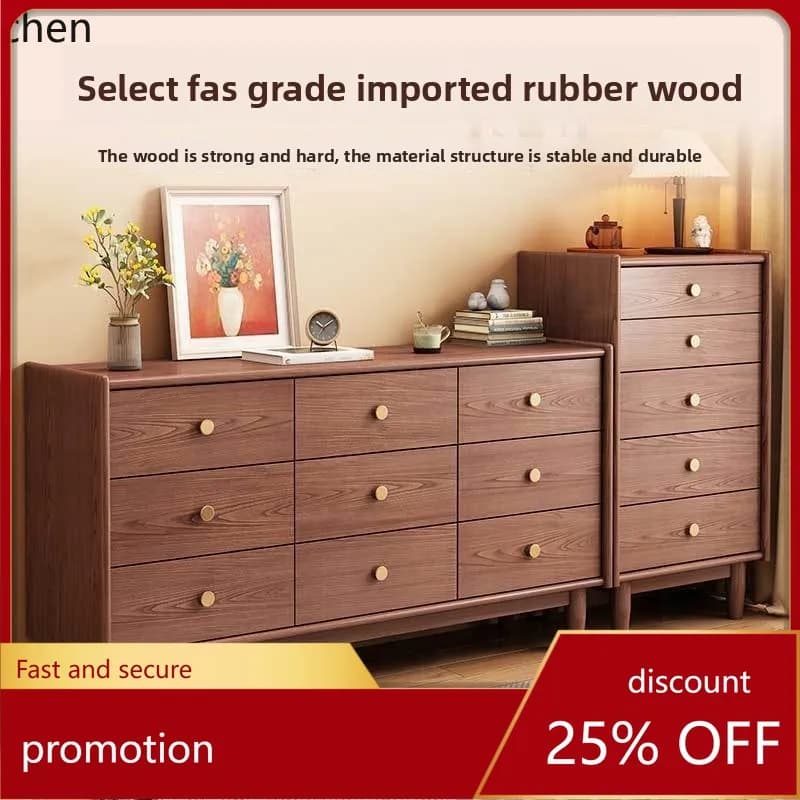 HXL Solid Wood Chest of Drawers Bedroom Multi-layer Storage Cabinet Large Capacity Organizer